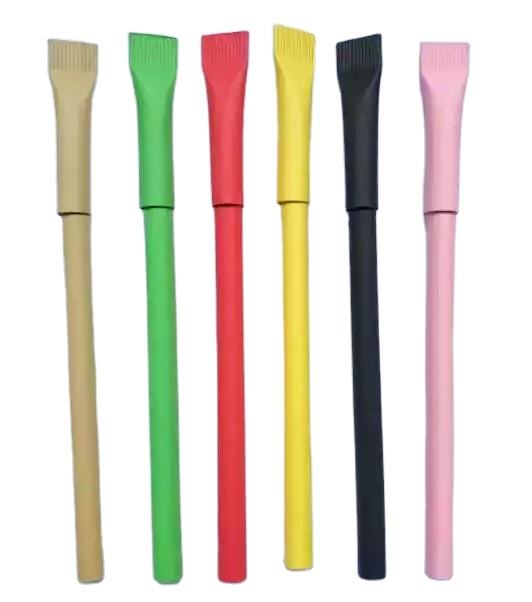 E011 Functional Recycled Paper Pen Multi Colors Eco Friendly Ballpoint Pen