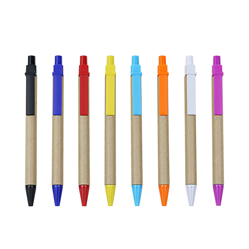 E012 Environmentally Friendly Paper Pen Custom Logo Kraft Paper Recyclable Ballpoint Pen