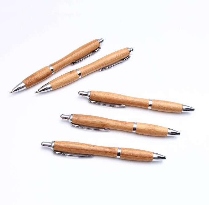 E014 Hot Sale Recyclable Bamboo Twist Ball Points Pen Bamboo Gift Pen