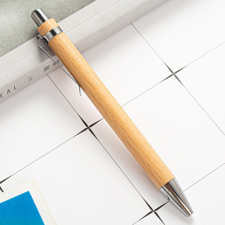 E019 Hot sale bamboo ballpoint pen eco friendly wood pen notebook pen with custom logo