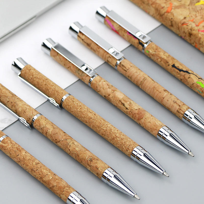 E018 Eco-friendly Bamboo Ballpoint Pens with Metal Clip Business Gift Nature Colors Ball Pen