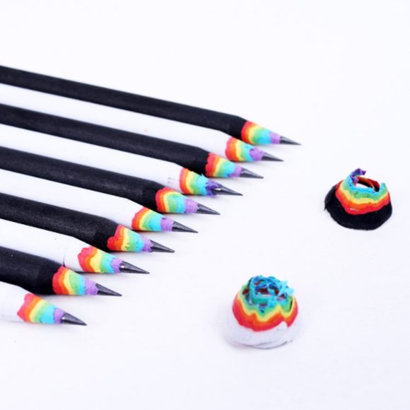 PC012 Advertising Paper pencils Eco-Friendly Cute Rainbow HB Pencil for Student Gifts